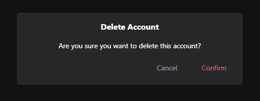 Before: Delete account modal